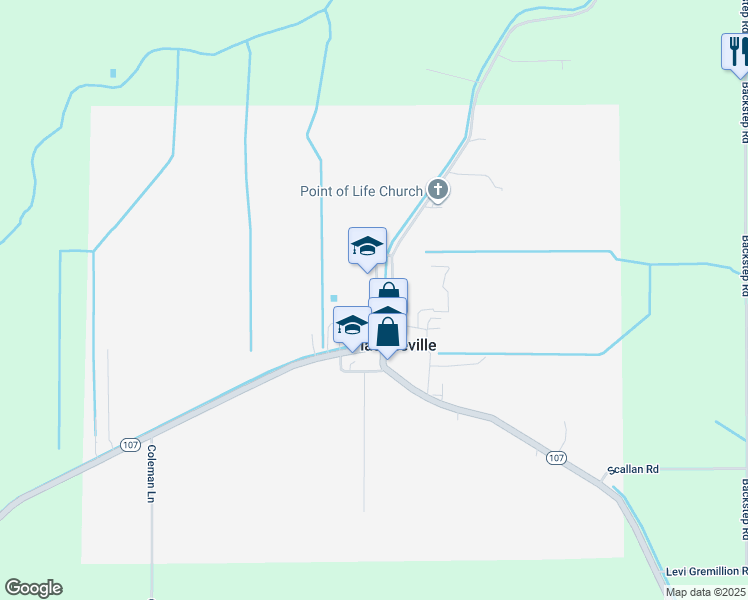 map of restaurants, bars, coffee shops, grocery stores, and more near 169 Louisiana 1181 in Plaucheville