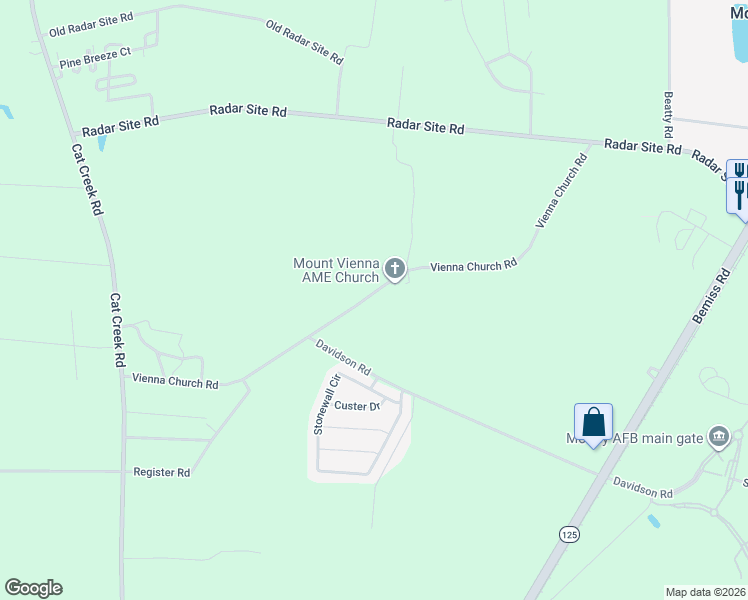 map of restaurants, bars, coffee shops, grocery stores, and more near 4854 Vienna Church Road in Valdosta