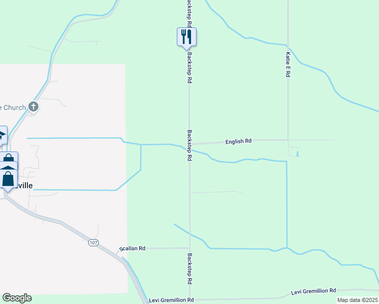 map of restaurants, bars, coffee shops, grocery stores, and more near 467 Backstep Road in Plaucheville