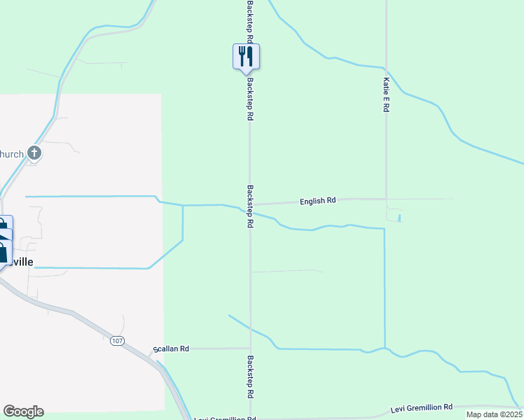 map of restaurants, bars, coffee shops, grocery stores, and more near 467-683 Backstep Road in Plaucheville