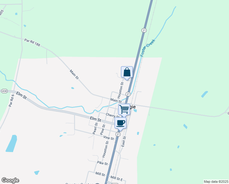 map of restaurants, bars, coffee shops, grocery stores, and more near 64433 Dixon Street in Angie