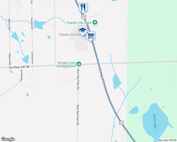map of restaurants, bars, coffee shops, grocery stores, and more near 201 County Highway 147 West in Laurel Hill