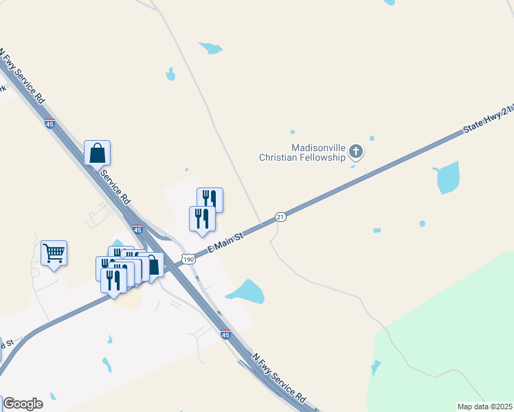 map of restaurants, bars, coffee shops, grocery stores, and more near in Madisonville