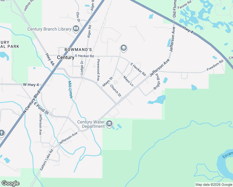 map of restaurants, bars, coffee shops, grocery stores, and more near 581 Church Street in Century