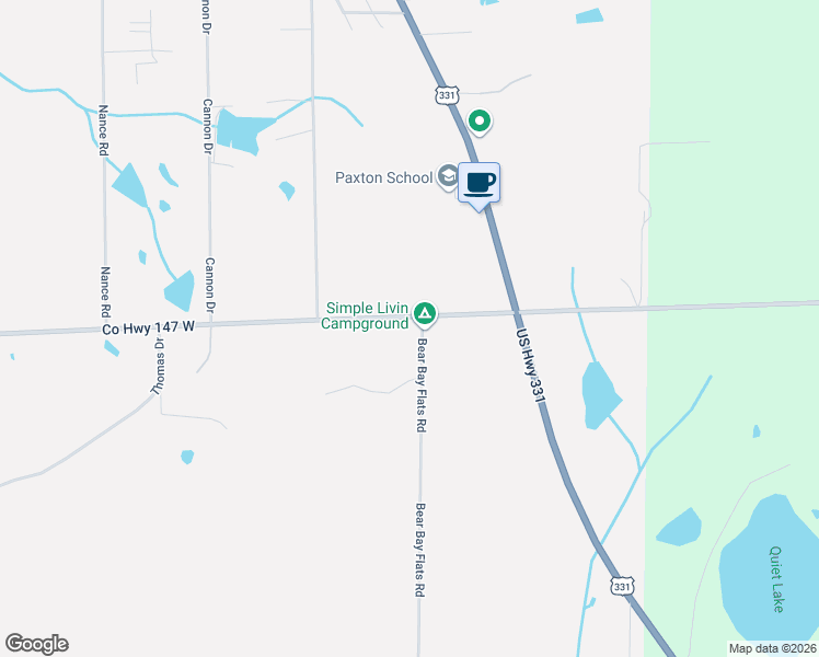 map of restaurants, bars, coffee shops, grocery stores, and more near 201 County Highway 147 West in Laurel Hill