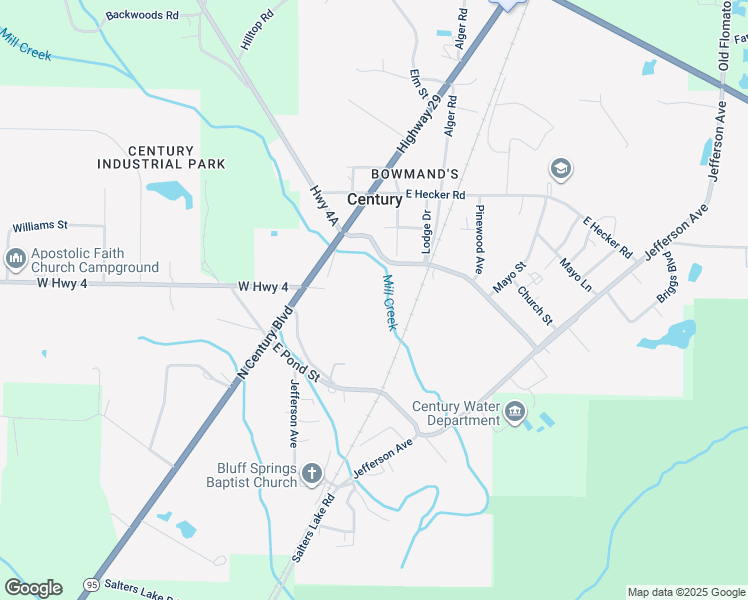 map of restaurants, bars, coffee shops, grocery stores, and more near 121 2nd Street in Century