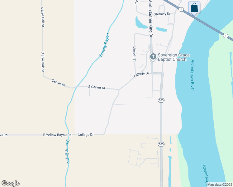 map of restaurants, bars, coffee shops, grocery stores, and more near 370-384 College Drive in Simmesport