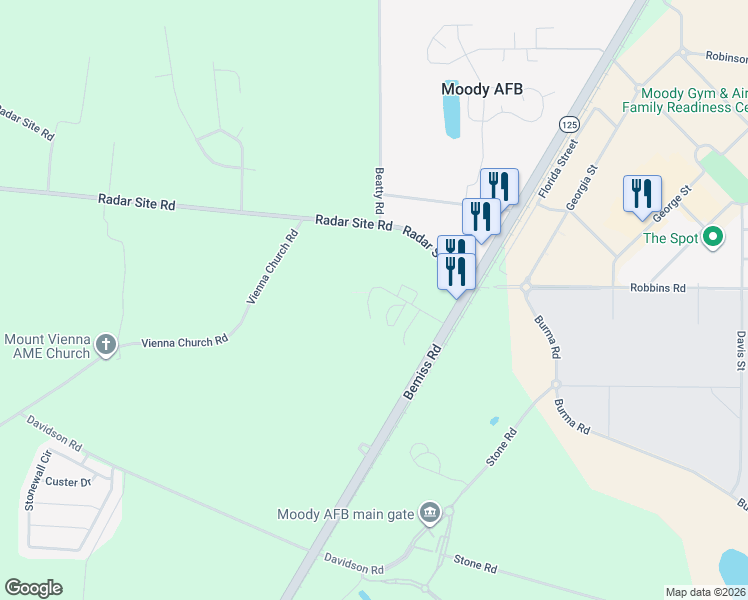 map of restaurants, bars, coffee shops, grocery stores, and more near 5039-5099 Christopher Ln in Valdosta