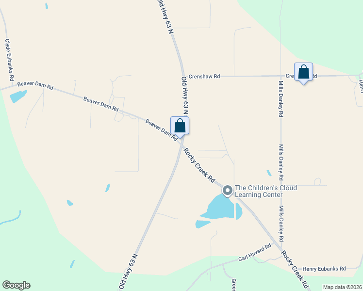 map of restaurants, bars, coffee shops, grocery stores, and more near 3197 Old Highway 63 North in Lucedale