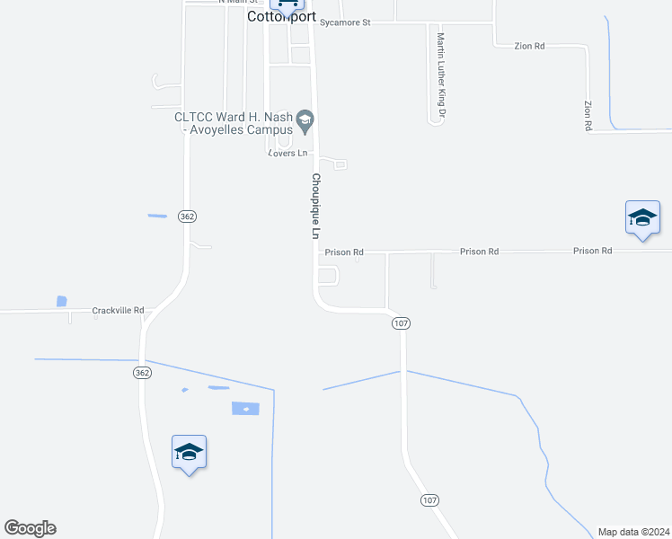 map of restaurants, bars, coffee shops, grocery stores, and more near 1150 Cottonwood II Drive in Cottonport