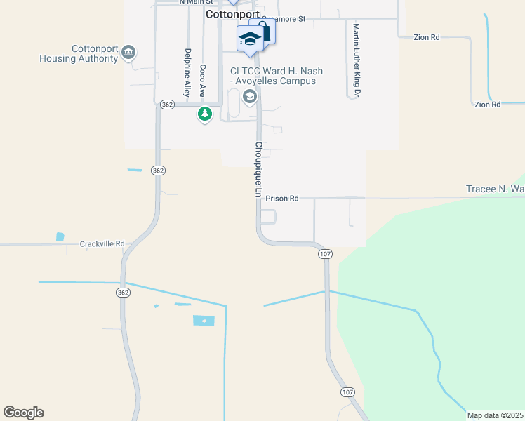 map of restaurants, bars, coffee shops, grocery stores, and more near 1008 Cottonwood Loop in Cottonport
