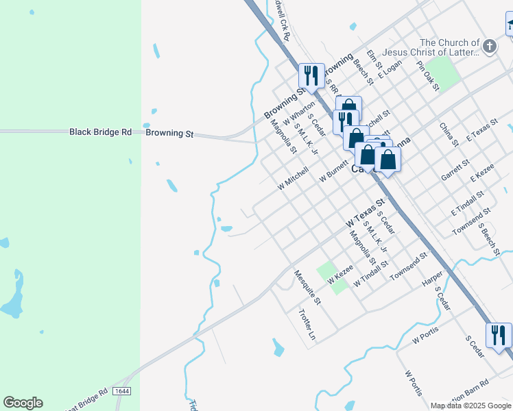map of restaurants, bars, coffee shops, grocery stores, and more near 618 Mitchell Street in Calvert