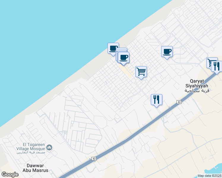map of restaurants, bars, coffee shops, grocery stores, and more near in North Coast