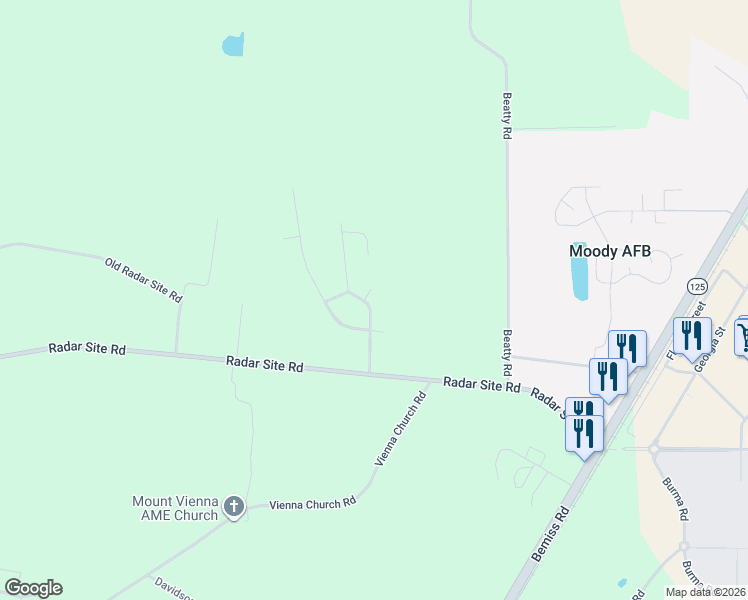 map of restaurants, bars, coffee shops, grocery stores, and more near 5016 Lamplighter Road in Valdosta