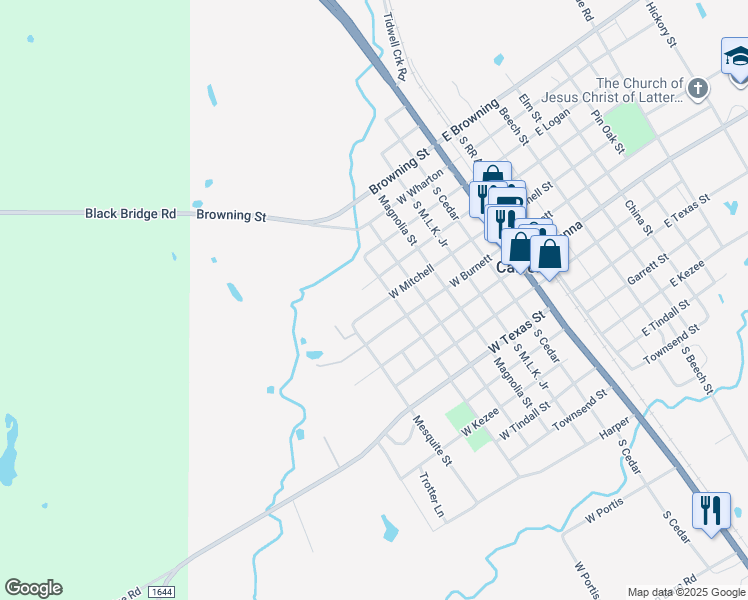 map of restaurants, bars, coffee shops, grocery stores, and more near 618 Mitchell Street in Calvert