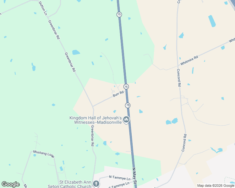 map of restaurants, bars, coffee shops, grocery stores, and more near 652 Burr Road in Madisonville