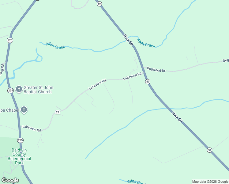 map of restaurants, bars, coffee shops, grocery stores, and more near 51626 Oakwood Drive in Bay Minette