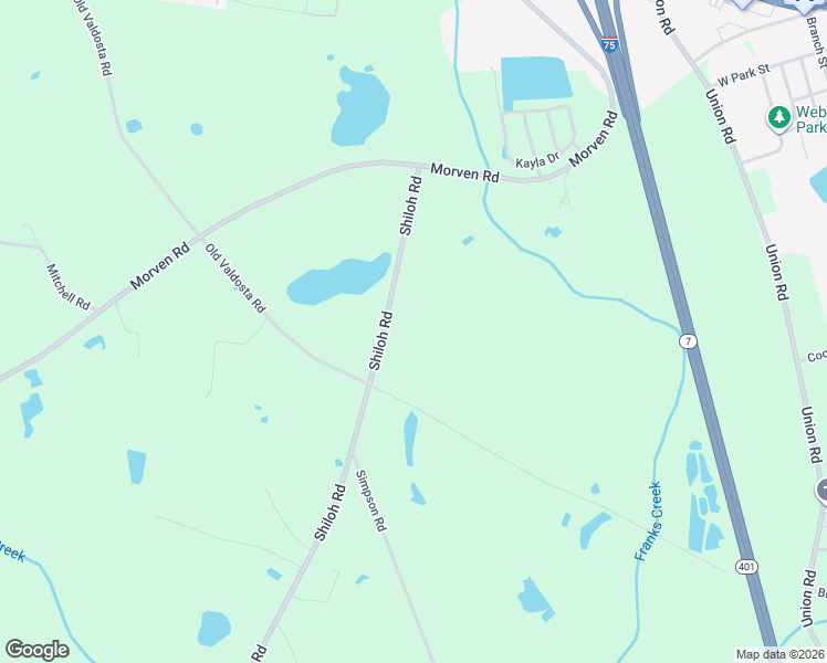 map of restaurants, bars, coffee shops, grocery stores, and more near 7086 Shiloh Road in Hahira