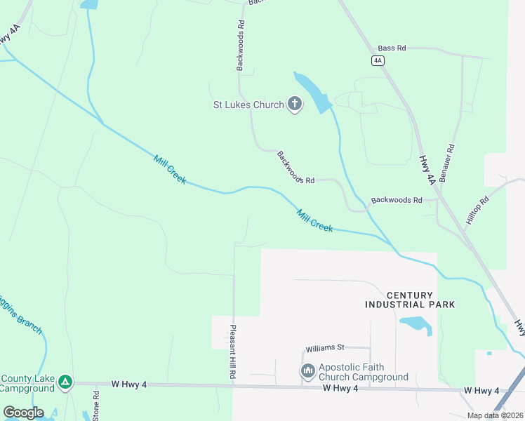 map of restaurants, bars, coffee shops, grocery stores, and more near 558 Backwoods Road in Century