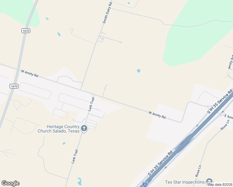 map of restaurants, bars, coffee shops, grocery stores, and more near 2828 West Amity Road in Salado