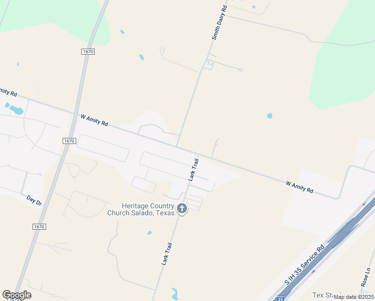 map of restaurants, bars, coffee shops, grocery stores, and more near 3000 West Amity Road in Salado