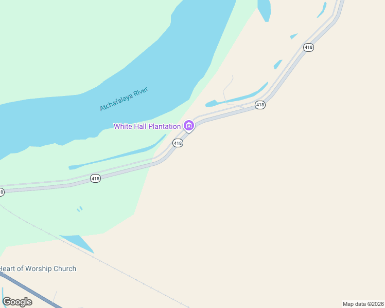 map of restaurants, bars, coffee shops, grocery stores, and more near 17523 Louisiana 418 in Lettsworth