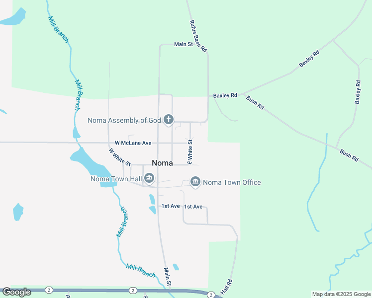 map of restaurants, bars, coffee shops, grocery stores, and more near 3497 East White Street in Bonifay