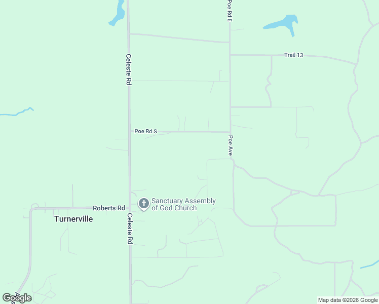 map of restaurants, bars, coffee shops, grocery stores, and more near 3425 Poe Road South in Chunchula