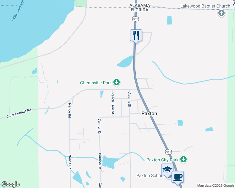 map of restaurants, bars, coffee shops, grocery stores, and more near 155 Clear Springs Road in Laurel Hill