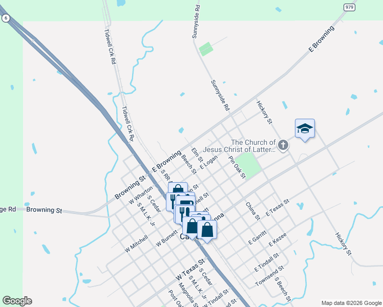map of restaurants, bars, coffee shops, grocery stores, and more near 601 Wharton Street in Calvert