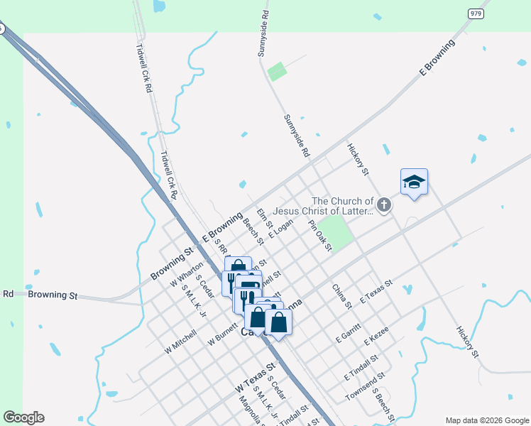 map of restaurants, bars, coffee shops, grocery stores, and more near 601 Wharton Street in Calvert