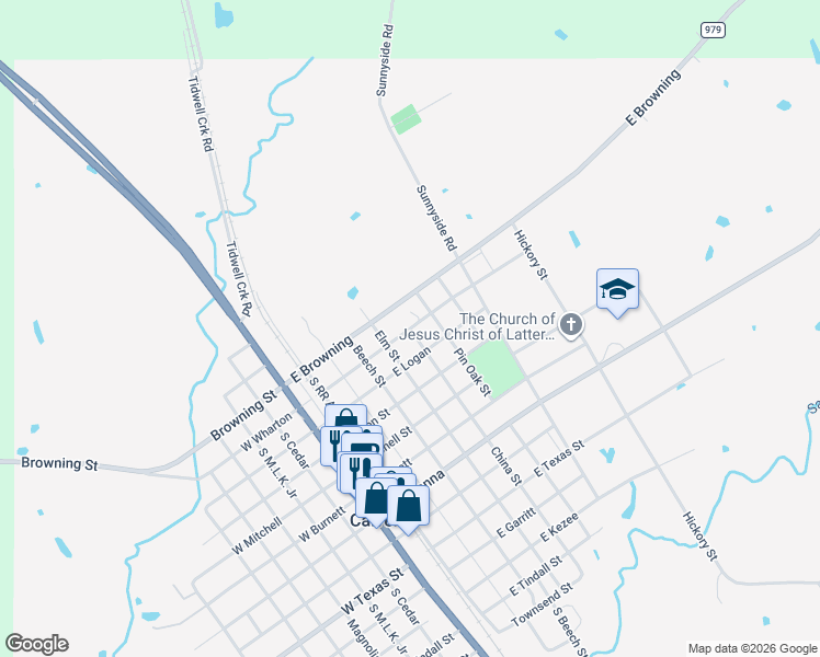 map of restaurants, bars, coffee shops, grocery stores, and more near Wharton Street in Calvert