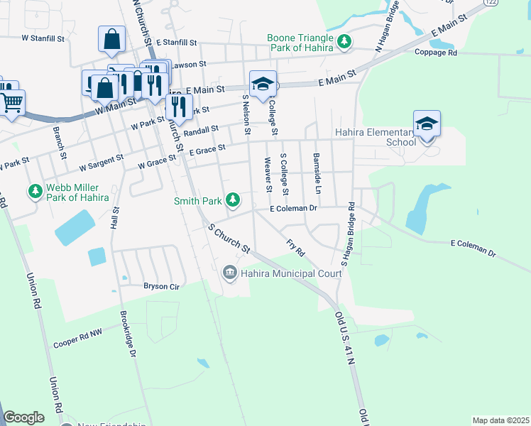map of restaurants, bars, coffee shops, grocery stores, and more near 302 East Coleman Drive in Hahira