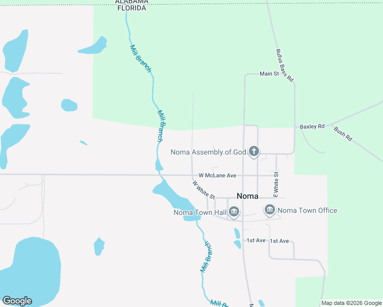 map of restaurants, bars, coffee shops, grocery stores, and more near 1600 White Avenue in Noma