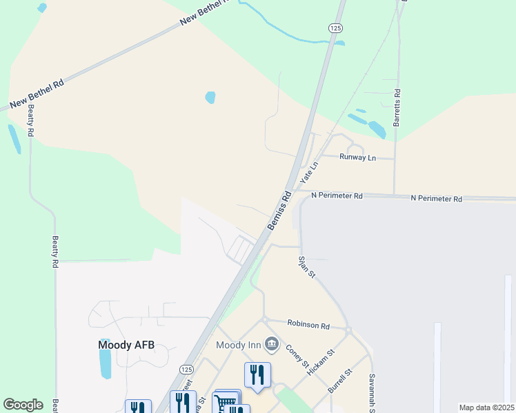 map of restaurants, bars, coffee shops, grocery stores, and more near 6110 Vinnie Drive in Valdosta