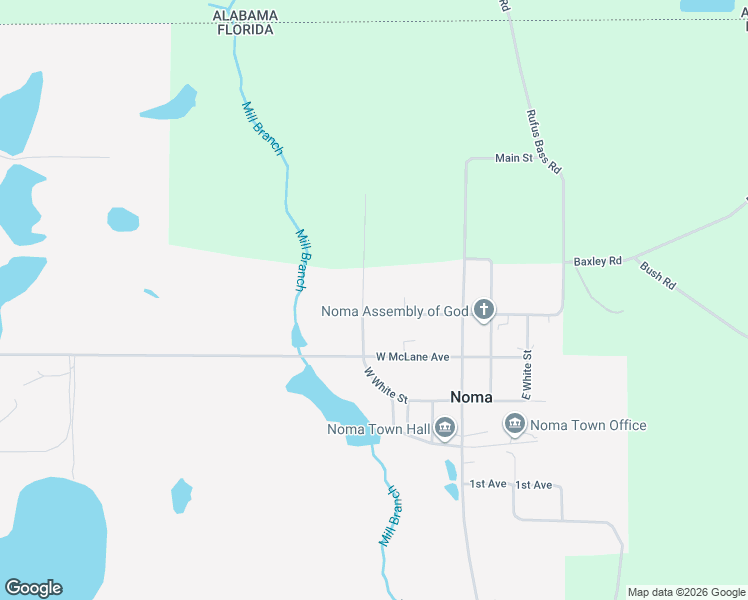 map of restaurants, bars, coffee shops, grocery stores, and more near 1600-1602 White Avenue in Bonifay