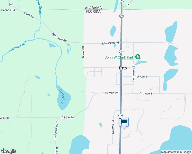 map of restaurants, bars, coffee shops, grocery stores, and more near 1035 Lillie Lane in Esto