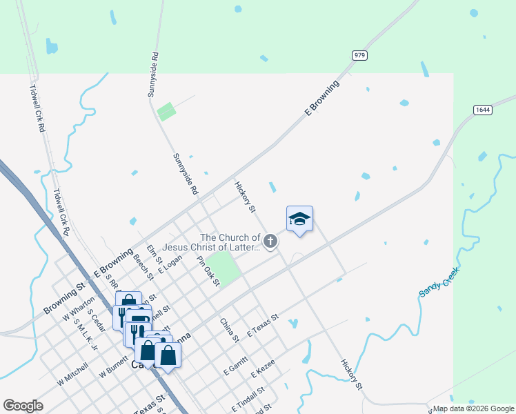 map of restaurants, bars, coffee shops, grocery stores, and more near 206 Hickory Street in Calvert