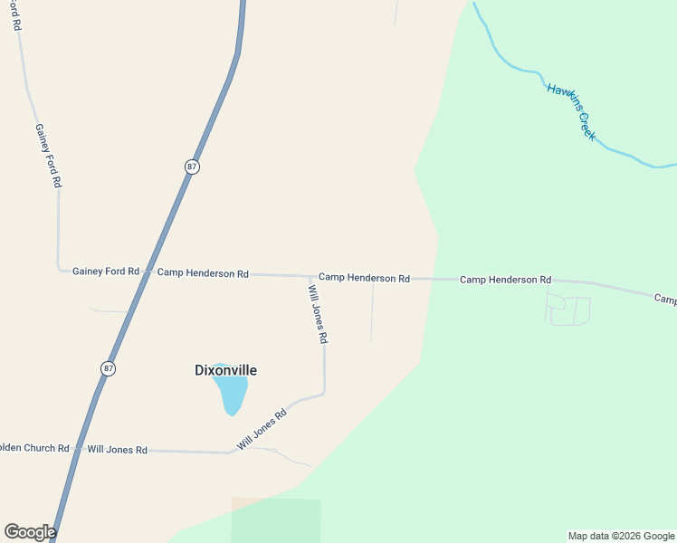 map of restaurants, bars, coffee shops, grocery stores, and more near 6636-6660 Camp Henderson Road in Jay