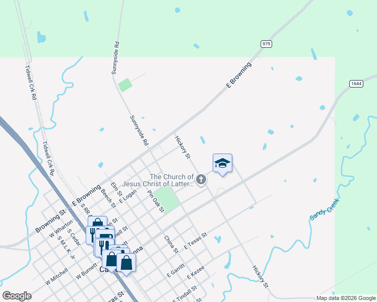 map of restaurants, bars, coffee shops, grocery stores, and more near 206 Hickory Street in Calvert