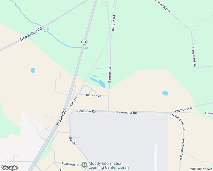 map of restaurants, bars, coffee shops, grocery stores, and more near 5698 Barretts Road in Valdosta