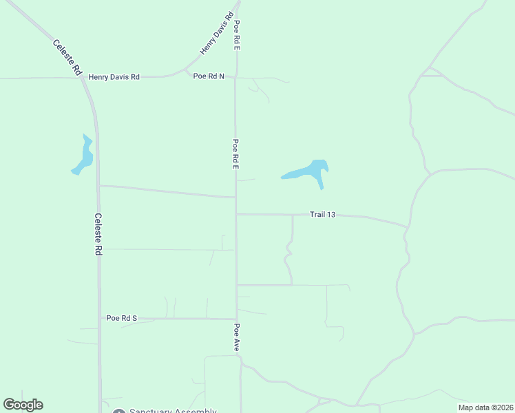map of restaurants, bars, coffee shops, grocery stores, and more near 14356 Poe Road East in Chunchula