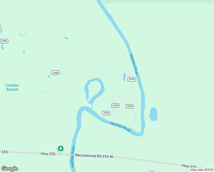 map of restaurants, bars, coffee shops, grocery stores, and more near 122 County Road 3940 in Colmesneil