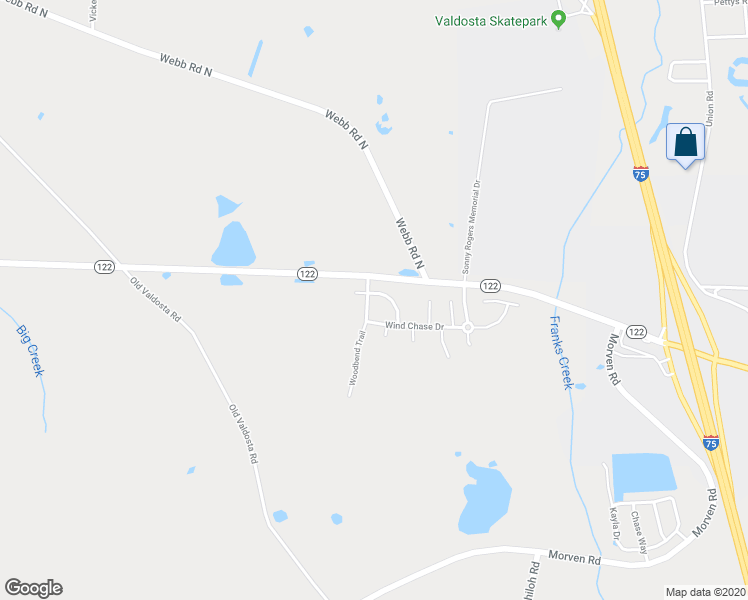 map of restaurants, bars, coffee shops, grocery stores, and more near 7438 Woodbend Trail in Hahira