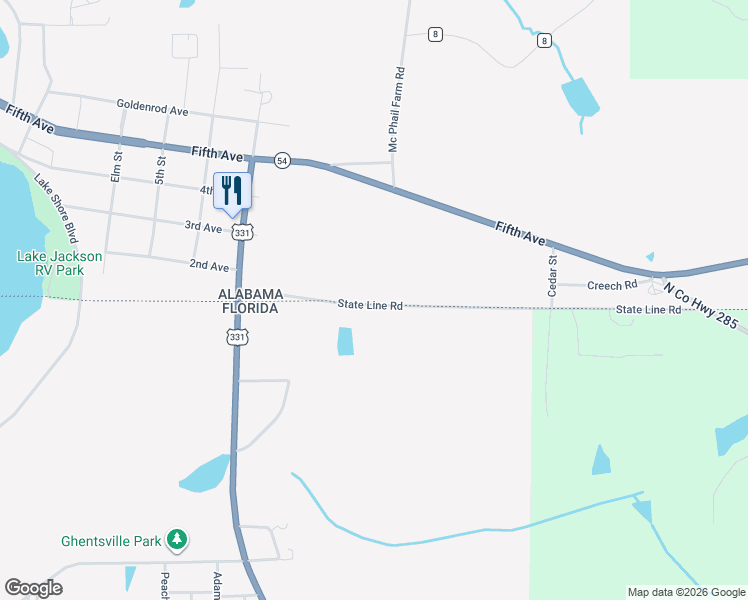 map of restaurants, bars, coffee shops, grocery stores, and more near in Florala