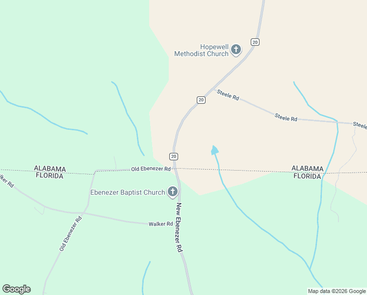 map of restaurants, bars, coffee shops, grocery stores, and more near Co Road 20 in Florala