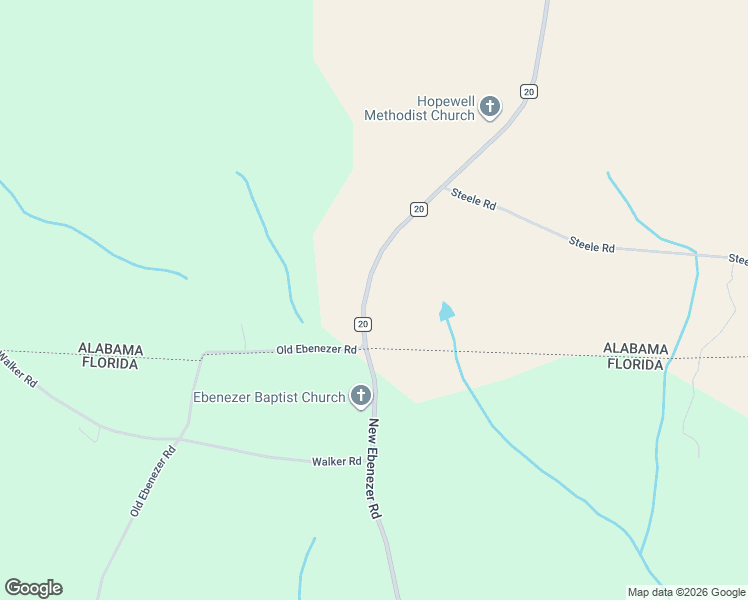 map of restaurants, bars, coffee shops, grocery stores, and more near Co Road 20 in Florala