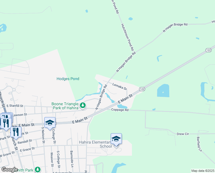 map of restaurants, bars, coffee shops, grocery stores, and more near 701 Edgewater Place in Hahira