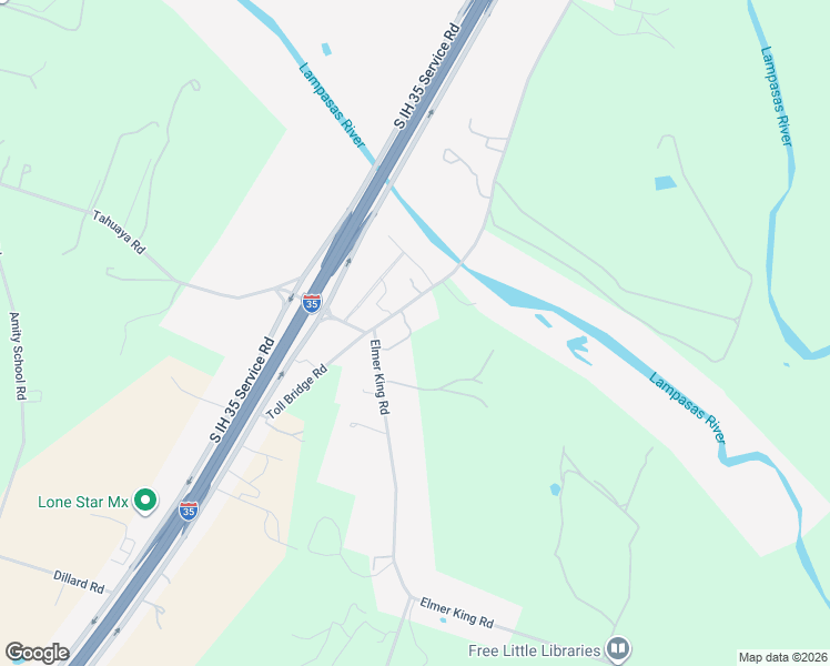 map of restaurants, bars, coffee shops, grocery stores, and more near 6605 Toll Bridge Road in Belton