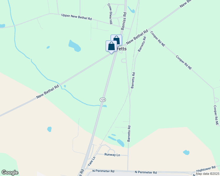 map of restaurants, bars, coffee shops, grocery stores, and more near 6586 Bemiss Road in Valdosta